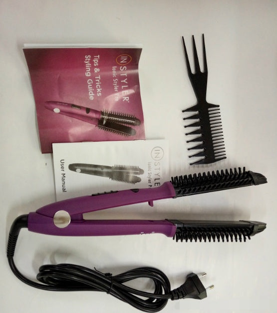 Hair curling stick dual-purpose hair straightener buckle hair curler electric coil comb plywood